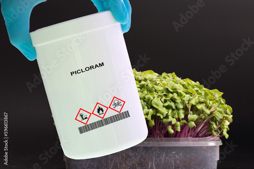 Canvas Print A herbicide used for controlling broadleaf weeds and woody plants