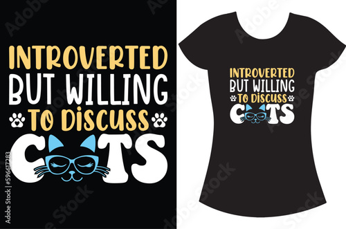Cat lover t shirt design. Cat vector graphics shirt.