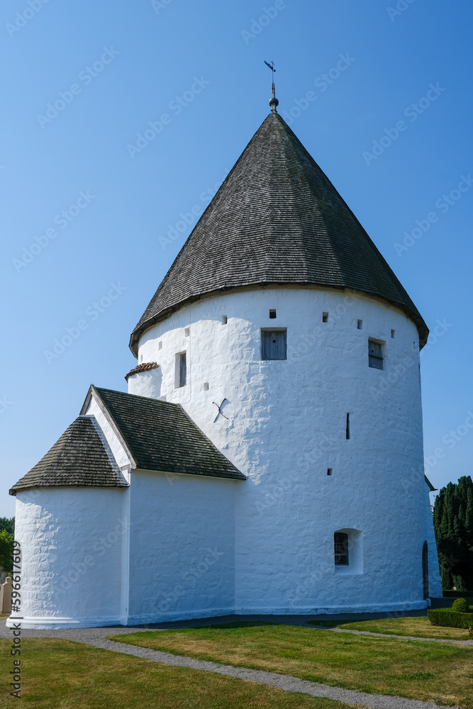 Sankt Ols Kirke, in English Saint Olaf's Church, in the village of Olsker, Allinge Municipality, Bornholm Island, Denmark, Scandinavia, Europe, is one of Bornholm's four round churches.