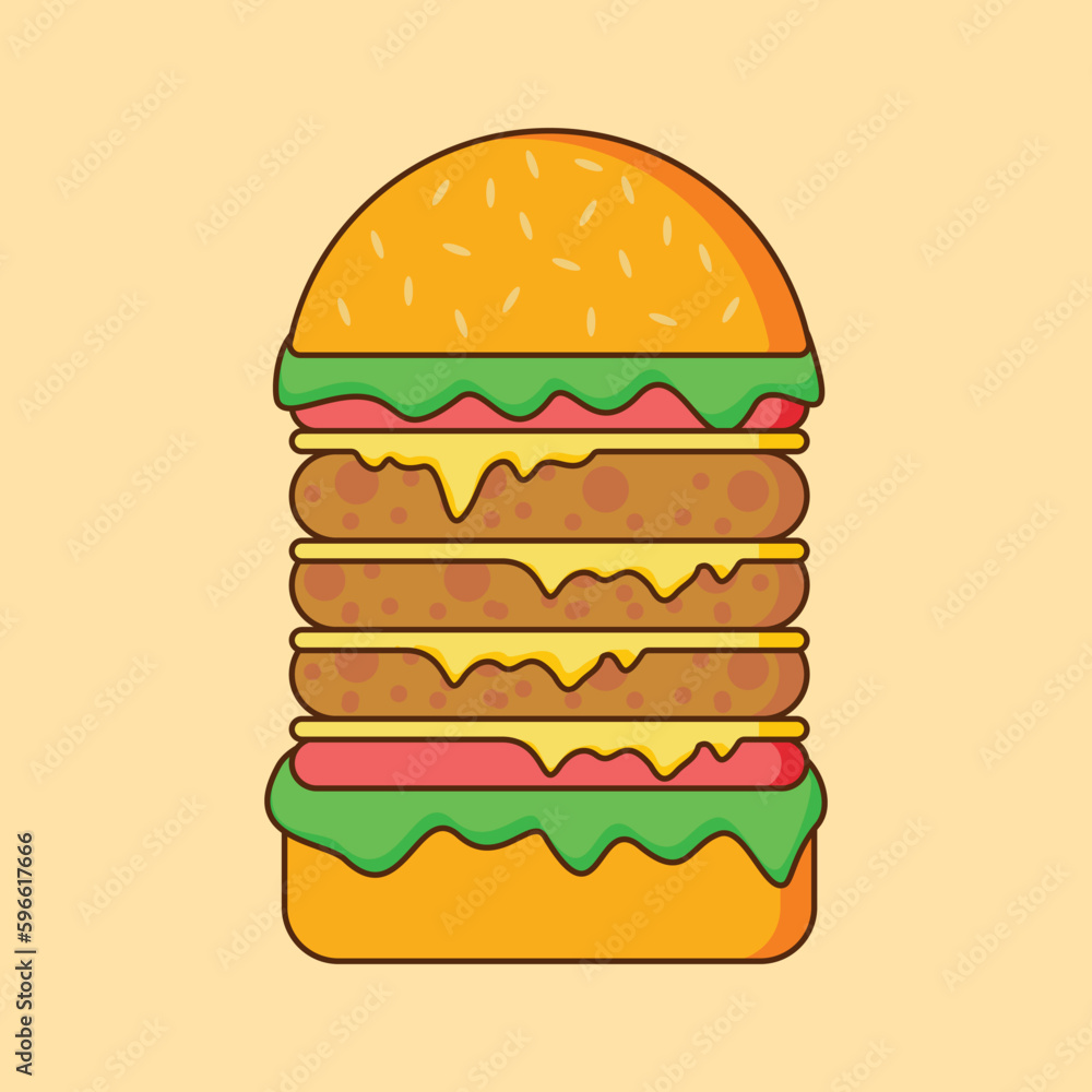 hamburger vector design illustration artwork. Suitable to use on t-shirt, sticker, mug, etc.
hamburger vector design illustration artwork. Suitable to use on t-shirt, sticker, mug, etc.