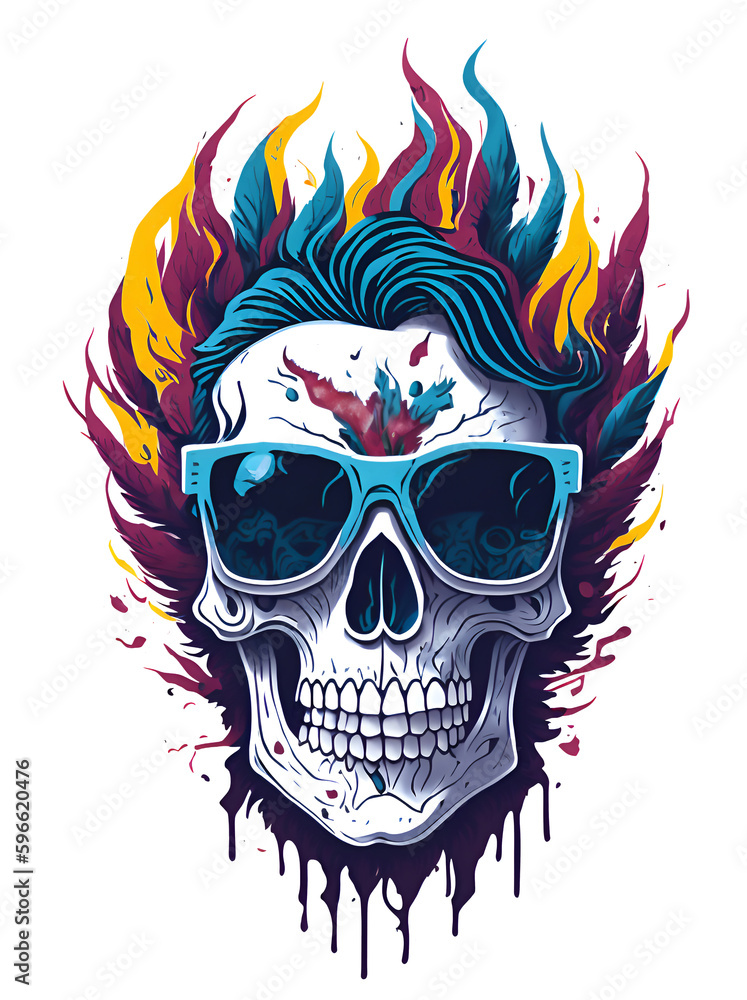 Skull wearing trendy sunglasses Skull wearing trendy sunglasses