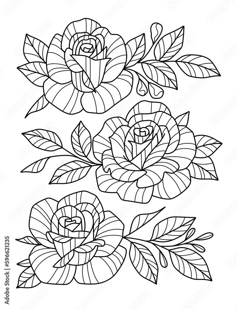 Line art rose illustration png, clip art with transparent background