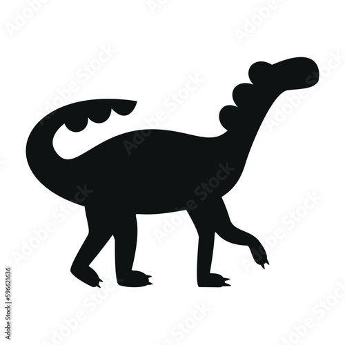 Flat vector silhouette illustration of shunosaurus dinosaur