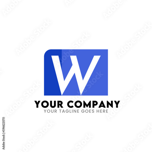W letter logo design template