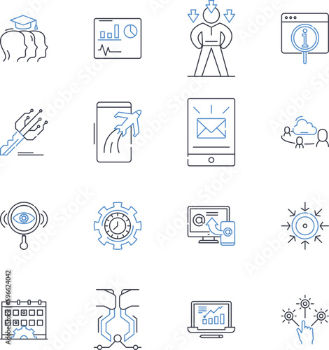 Mutualism line icons collection. Coexistence, Symbiosis, Cooperation, Win-win, Collaboration, Partnership, Interdependence vector and linear illustration. Beneficial,Supportive,Shared Generative AI
