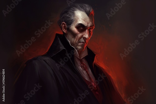 Dracula vampire fear. Generate AI photo