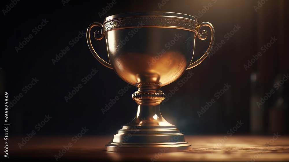 Golden trophy cup, isolated in 8K created with generative ai technology Golden trophy cup, isolated in 8K created with generative ai technology