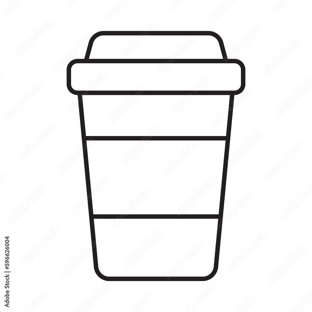 Coffee cup vector icon. Paper coffee cup icon isolated on white background. Coffee cup vector icon. Paper coffee cup icon isolated on white background.