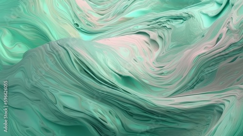 Impressionistic mint pastel colors modern abstract. Generative ai