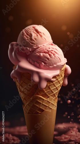 Ice cream photography advertising style close up - generative ai