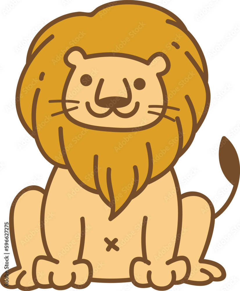 Lion icon. Vector illustration isolated on white background. Cartoon style. Lion icon. Vector illustration isolated on white background. Cartoon style.