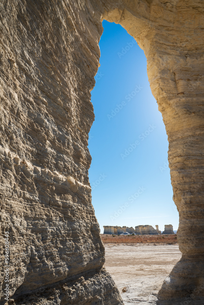 Clear Spring Day at Monument Rocks