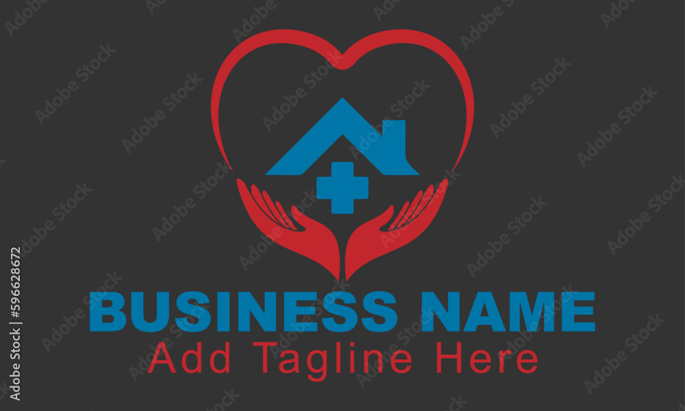 Creative Synbolic Abstract Home Healthcare Hospital Medical Doctor Clinic Business Logo Design Template Vector