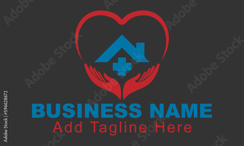 Creative Synbolic Abstract Home Healthcare Hospital Medical Doctor Clinic Business Logo Design Template Vector