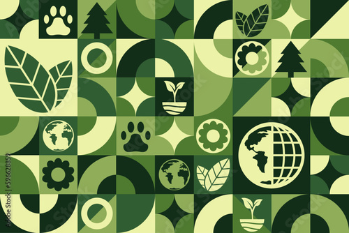 International Day for Biological Diversity. May 22. Seamless geometric pattern. Template for background, banner, card, poster. Vector EPS10 illustration.