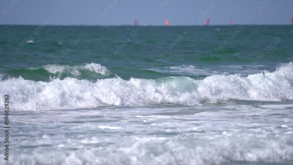 Huge Strong Waves Crashing On Tropical Beach. Huge Strong Waves Crashing On Tropical Beach.