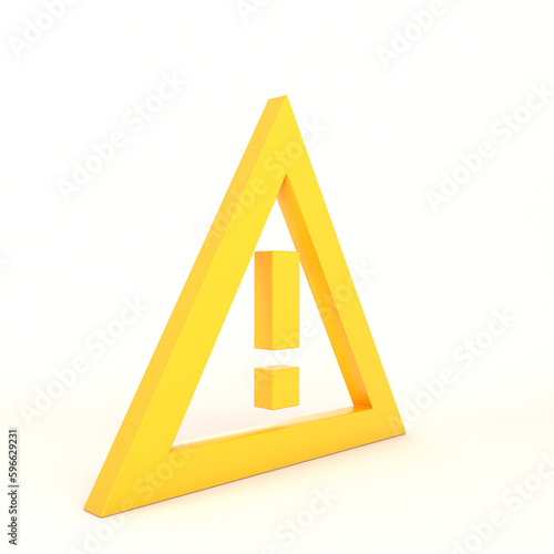 Warning Sign Left Side With White Background
