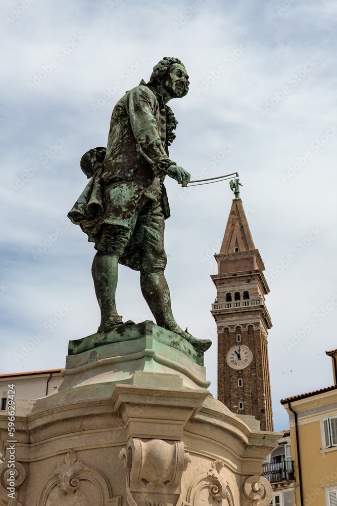 Fototapeta premium Landmark of Piran - Slovenia coastline