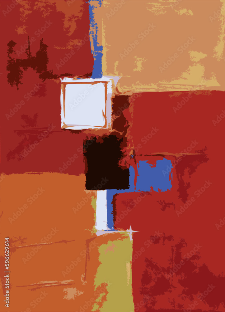 Φωτογραφία Illustration Vecteur Art Abstrait Contemporain Moderne Peinture Tableau Géométri