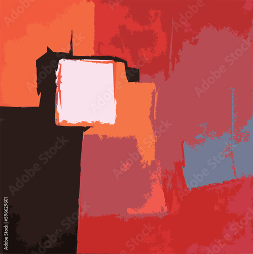 Illustration Vecteur Art Abstrait Contemporain Moderne Peinture Tableau Géométrique Multicolore Plan Architecture Carte Urbain Expression