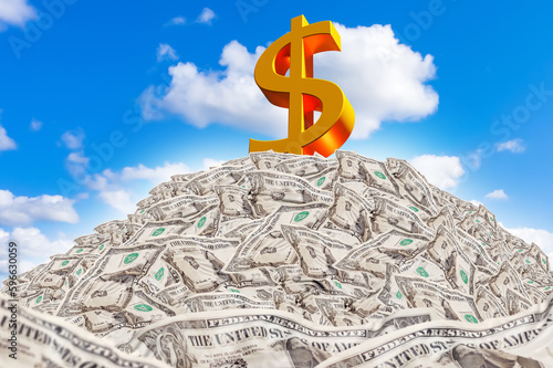 Pile of dollars. Crumpled U...