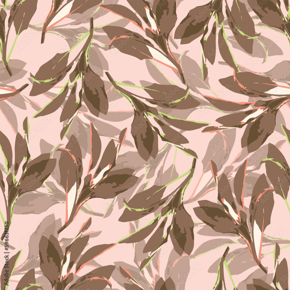 seamless abstact multicolour flowers pattern on pink background for fashion fabric