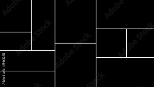 Template photo collage for 11 pictures. Vector presentation for images and drawings. Frames for memory. Photo frame for mood board. Retro mockup for photo.