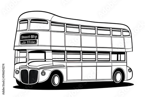 ai-generated illustration of a vintage double decker bus photo