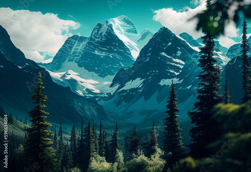 Berge und Wald