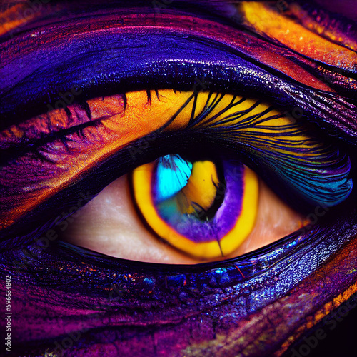 Eye Closeup Vibrant Colors