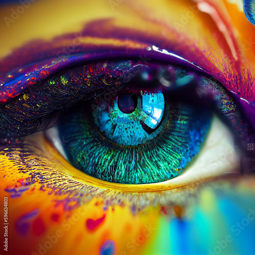 Eye Closeup Vibrant Colors