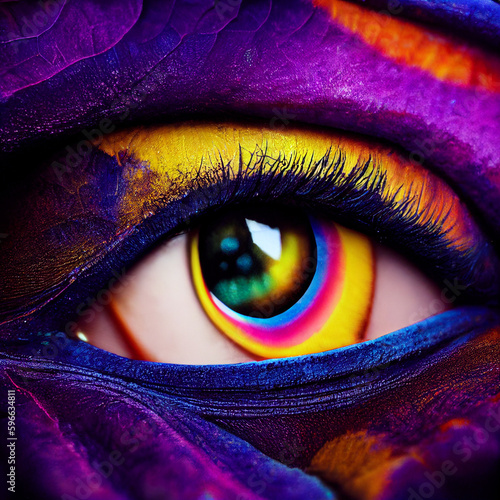 Eye Closeup Vibrant Colors