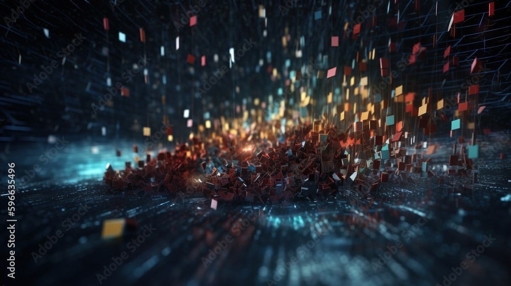 3d rendering abstract digital technology background. Network connection structure. Digital data visualization.Generative Ai 3d rendering abstract digital technology background. Network connection structure. Digital data visualization.Generative Ai
