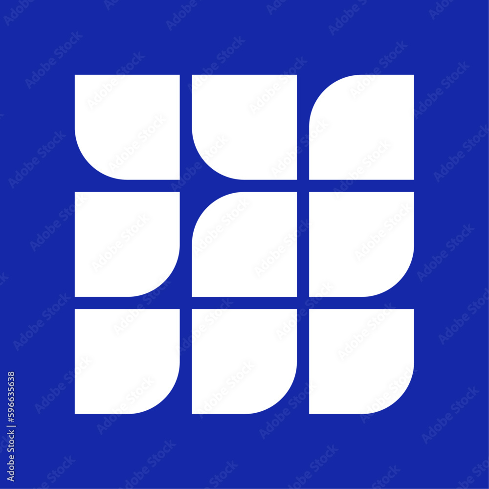 Blue Square Background Geometric Vector
