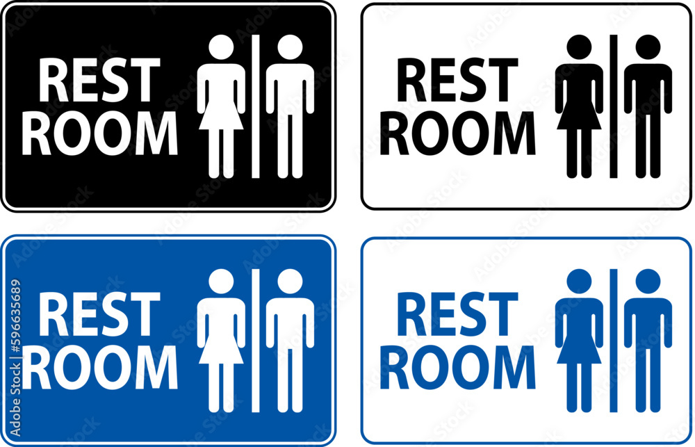 Symbol Bathroom Sign Restroom With Man and Woman Sign