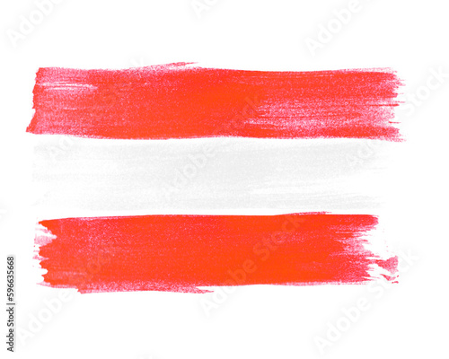 Fahne Österreich unordentlich gemalt mit einem Pinsel