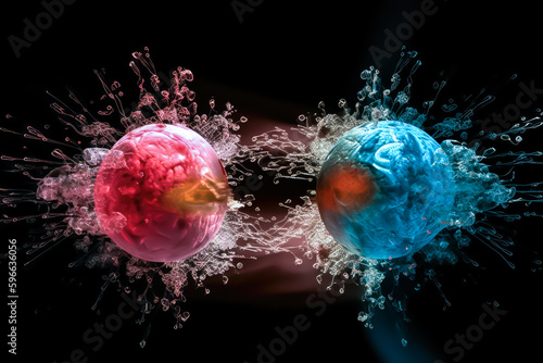antimatter and antiparticles background, generative ai photo