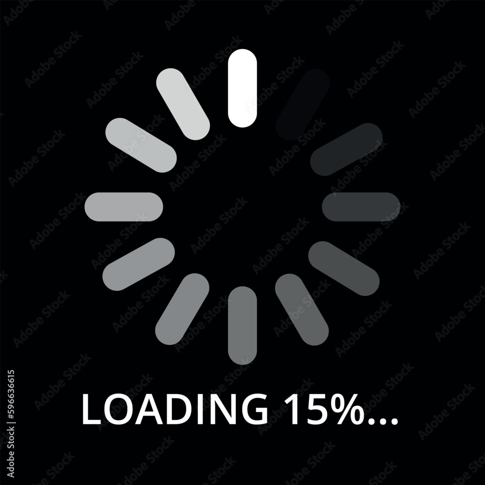 Vector illustration of internet page loading progress, 15% loading. Vector illustration of internet page loading progress, 15% loading.