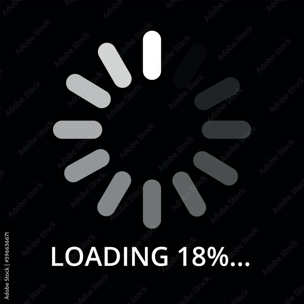 Vector illustration of internet page loading progress, 18% loading. Vector illustration of internet page loading progress, 18% loading.