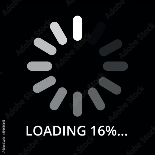 Vector illustration of internet page loading progress, 16% loading.