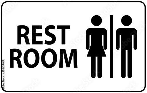 Symbol Bathroom Sign Restroom With Man and Woman Sign
