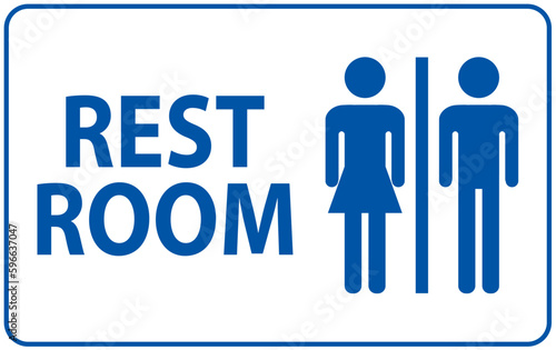 Symbol Bathroom Sign Restroom With Man and Woman Sign