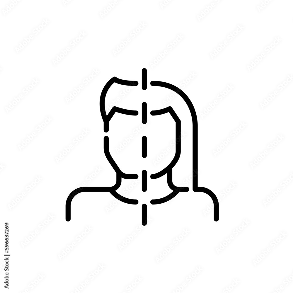 Gender affirmation surgery. Pixel perfect, editable stroke icon, transparent background Gender affirmation surgery. Pixel perfect, editable stroke icon, transparent background