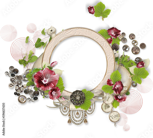 Colorful wild flower background with watercolor
