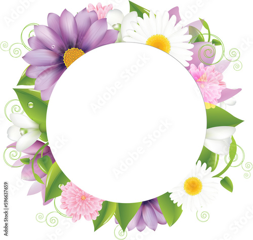 Colorful wild flower background with watercolor