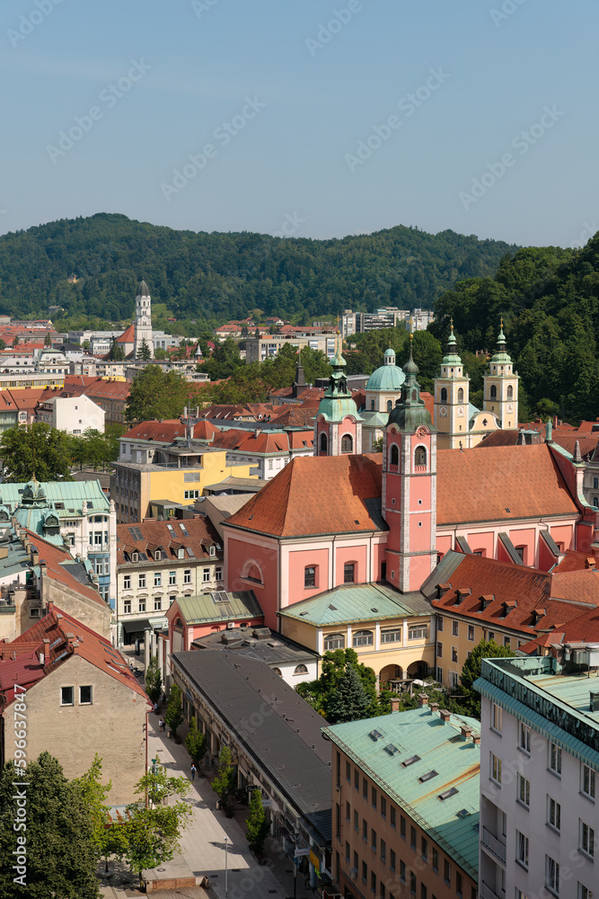Overlooking Ljubljana city in Slovenia