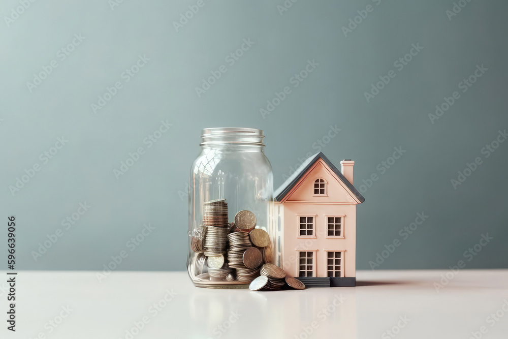 Concept investment in real estate. Saving money to buy a new home. Generative AI. Concept investment in real estate. Saving money to buy a new home. Generative AI.
