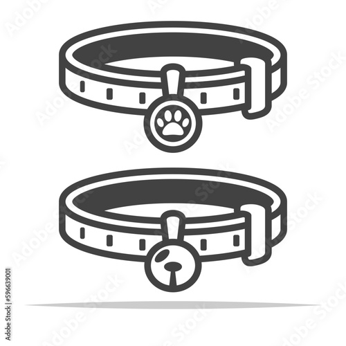 Dog and cat collar icon transparent vector isolated