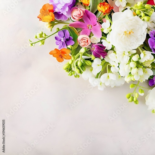 Colorful flowers and beautiful floral banner image for Mother's Day, Women's Day, flower blossom, romantic, and Valentine's Day.