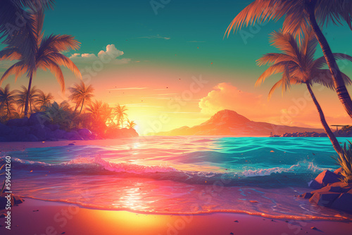 sunset on the beach © duasembilan